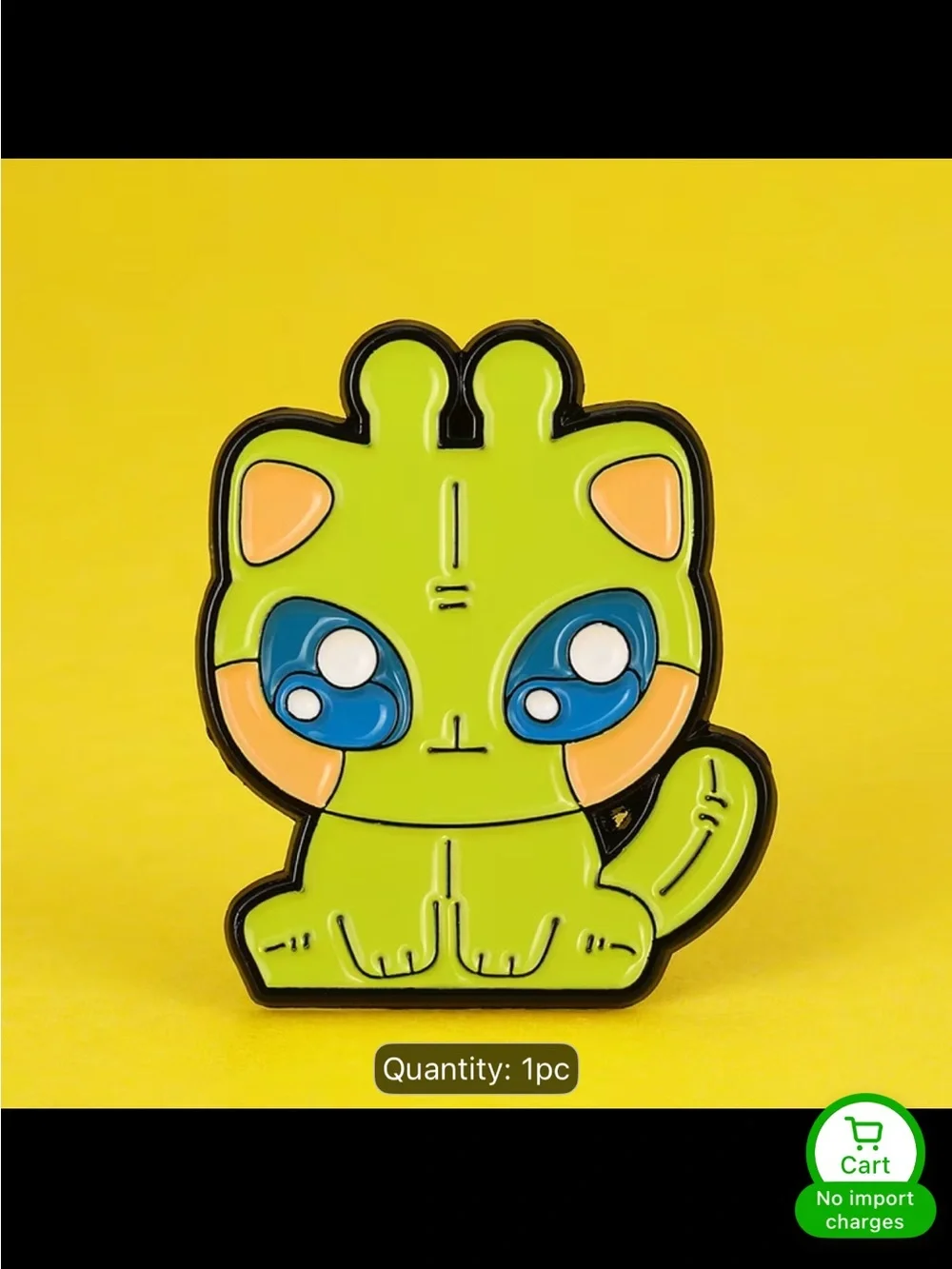 Cute Lime Green Cat Enamel Pin - Pets Cat Accessory